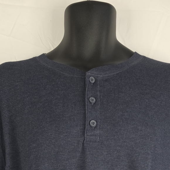 Old Navy Men's Blue Henley Thermal Shirt Long Sleeve Size XL CE2129 - Picture 3 of 8